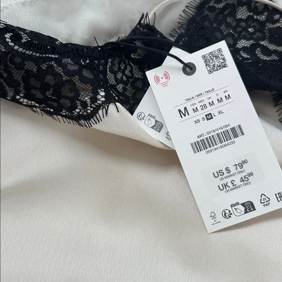 ZARA SATIN EFFECT LACE TOP ZW COLLECTION - Picture 10 of 14